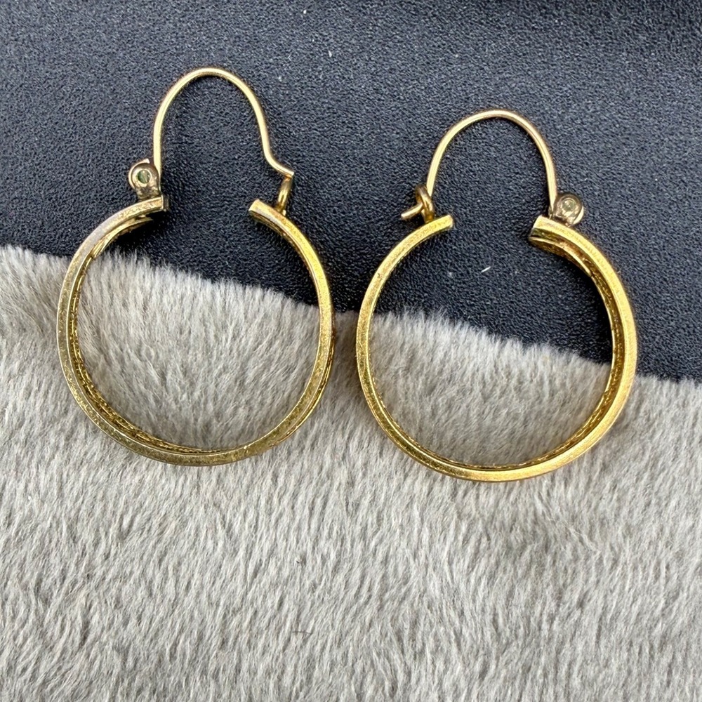 Vintage‎ Gold Filled Hoop Earrings Signed KL